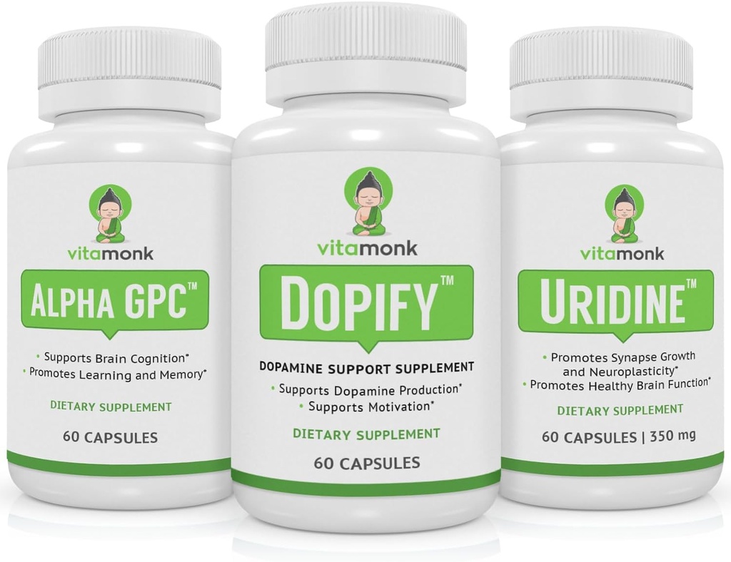 Dopamiinia tukeva lisäosa, jossa Alpha GPC ja Uridiini - Neuro Boost Duo