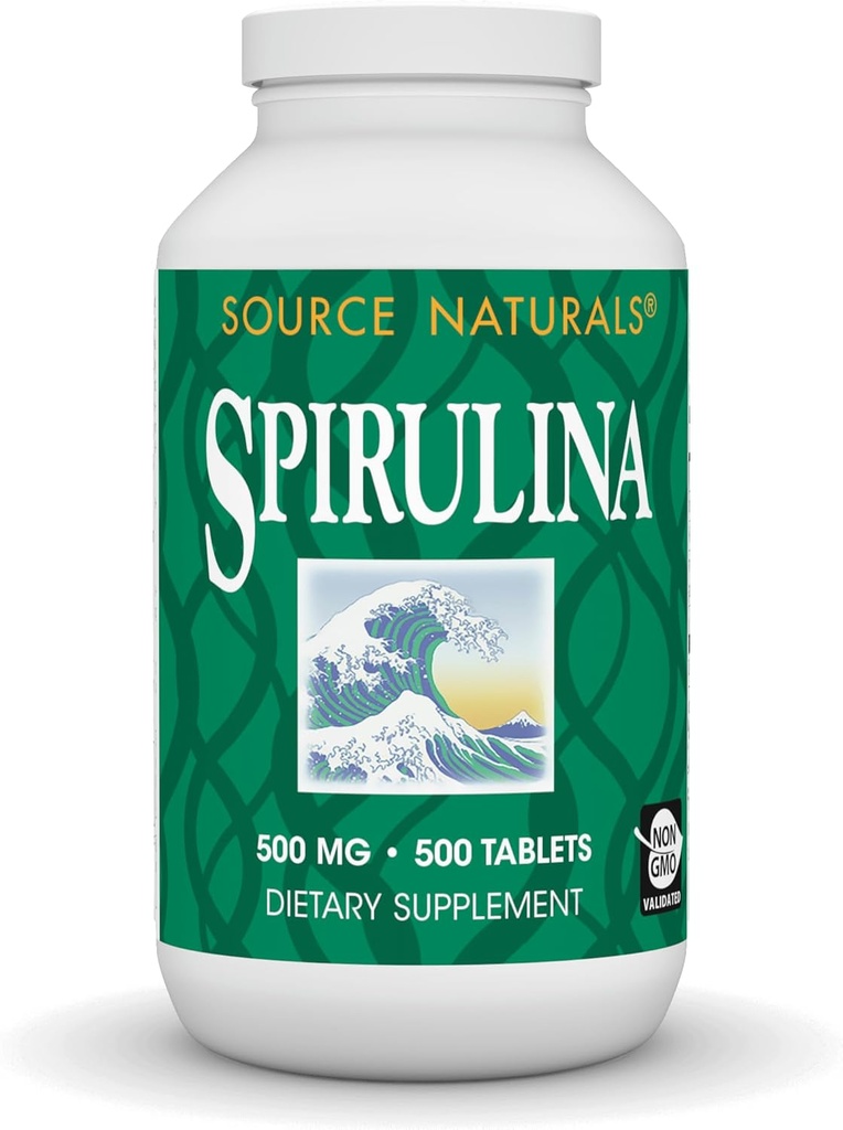 Source Naturals Spirulina - immuunijärjestelmän tuki - 500 tablettia