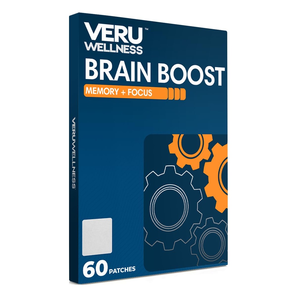 Veru Wellness Brain Boost Cognitive Patch - Daily Memory, Altertness ja Focus Brain Support - Ginko Bilboa, Rhodiola Rosea, MCT (60 päivä)