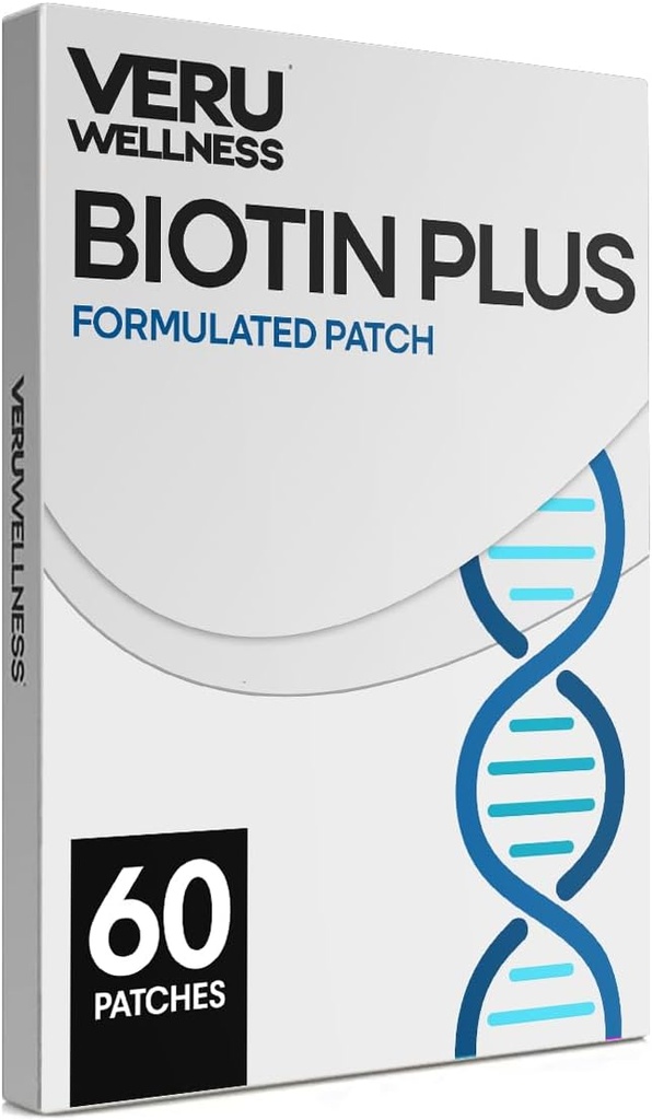 Veru Wellness Biotin Plus Daily Patch - B7, Kollageeni - Self Adhesive Time Release Patch (60 päivä)