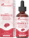 Naturments B12 5000 mikrog Organic Liquid Drops: Energy & Hermo tuki - Vegaani alkoholiton, ei-GMO, sokeriton 2 Fl Oz