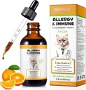 Allergi Relief Drops för katter, Cat Allergy Immune Booster Treatment för säsongsallergier & Digestive, Healthy Liver & Immune System, Cat Herb Supplement med vitamin C, Chicken Flavor - 60ml/2fl.oz