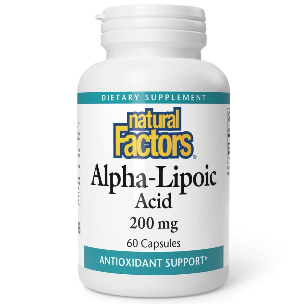 Luonnollinen tekijä Alfa-lipoiinihappo 200 mg kapselit, 60 count