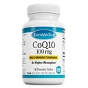 EuroMedica CoQ10 100 mg - Cellular Energy Support Supplement - Högre Absorption CoQ10 Chewable Supplement - Nutritional Supplement to Aid Healthy Aging & Brain Health - 30 Chewable Tablets