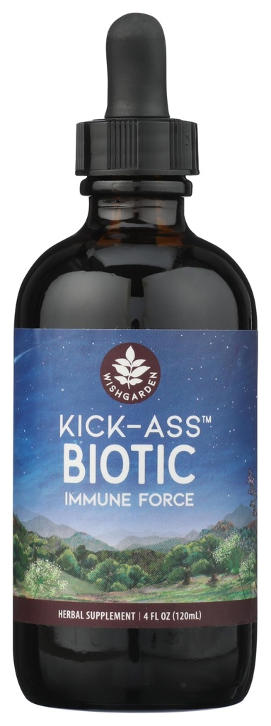 ToivoisinGarden Yrtit Kick-Ass Biotic Immune Hero - Plant-Based Herbal Biotic Formula Usnea Lichen, Humala, Echinacea & Goldenseal, tukee tervettä Immuunia, hengityselinten ja lymph System Function, 4oz
