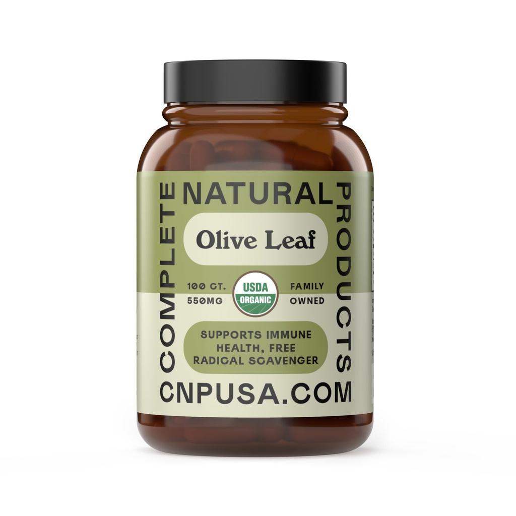 Complete Natural Products Organic Olive Leaf Kapselit - 550mg, 100 Count, 1100mg per tarjoilu