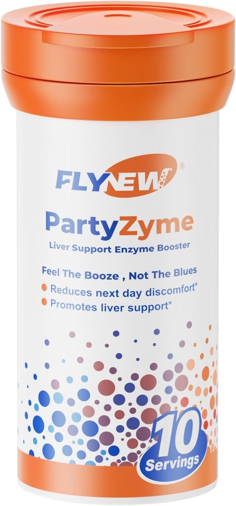 PartyZyme post-Celebration wellness, Selvennä pilleri, Parempi aamu, Party Smart Support, Liver Support, Natural Enzyme Booster Made in USA, NADH, DHM, L-Theanine, VITAMIN C, 10 tablettia, GMP
