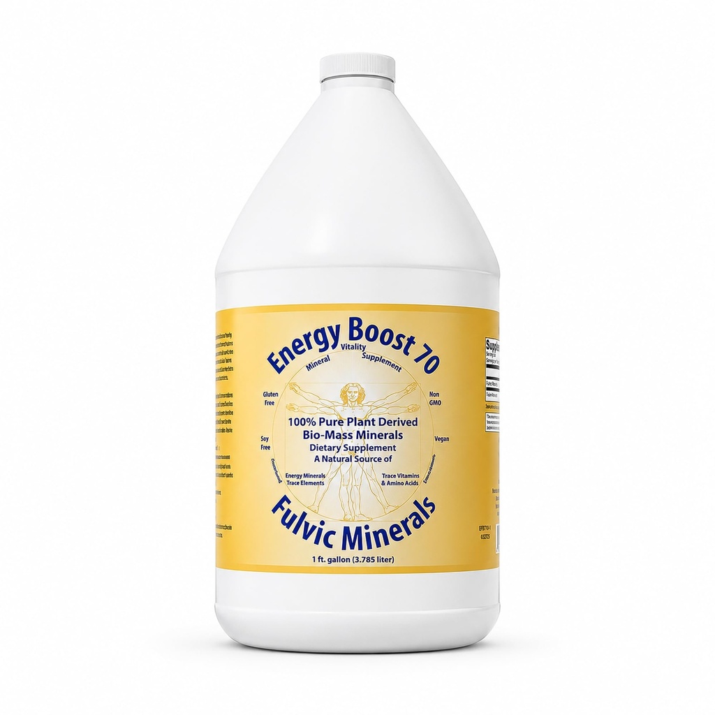 Energy Boost 70 Fulvic Minerals Trace Elements Vitamiinit ja aminohapot Morningstar Minerals (1 Gallon)