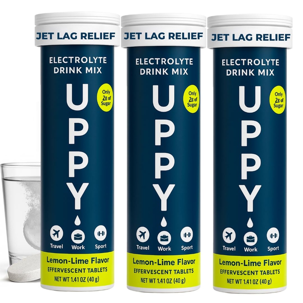 Uppy! Sitruuna-Lime Elektrolyytti Elektrolyytti Hydraation tabletit 30 Count (3x10) 