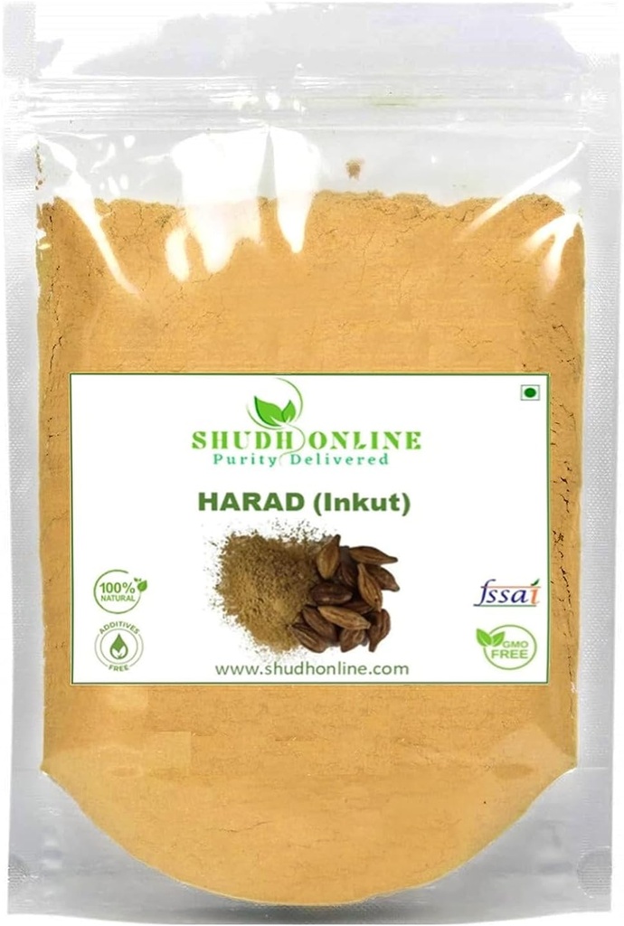 KRISTINA Harad Powder, Haritaki, Inknut Powder, Haralu (100 Grams), Harar, Karakkaya, Kaudukai, Terminalia Chebula för viktminskning, Digestion, Face, Dark Circles
