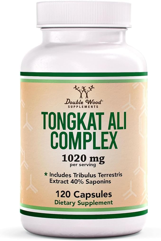 Tongkat Ali - 1000mg (2 kuukauden tarjonta) - Miesten terveys - 200:1 uute (Longjack) Eurycoma Longifolia, 20mg Tribulus Terrestris (kolmas osapuoli testattu) Double Wood