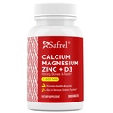 Safrel Kalsium Magnesiumsinkki D3-vitamiinilla, 300 tablettia - 1000 mg kalsium, 400 mg magnesium, 20 mg & D3 600 IU/annos