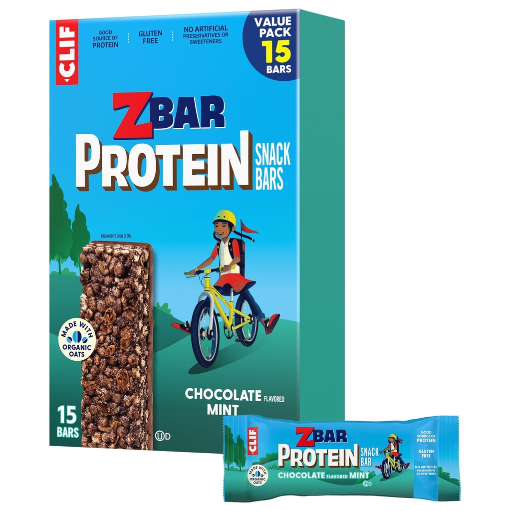 Zbar Protein - Chocolate Flavored Mint - Rapea Välipala Bars - valmistettu orgaaninen Kaura - ei-GMO - 5g proteiini - Gluteeniton proteiini Bars (15 pakkaus)