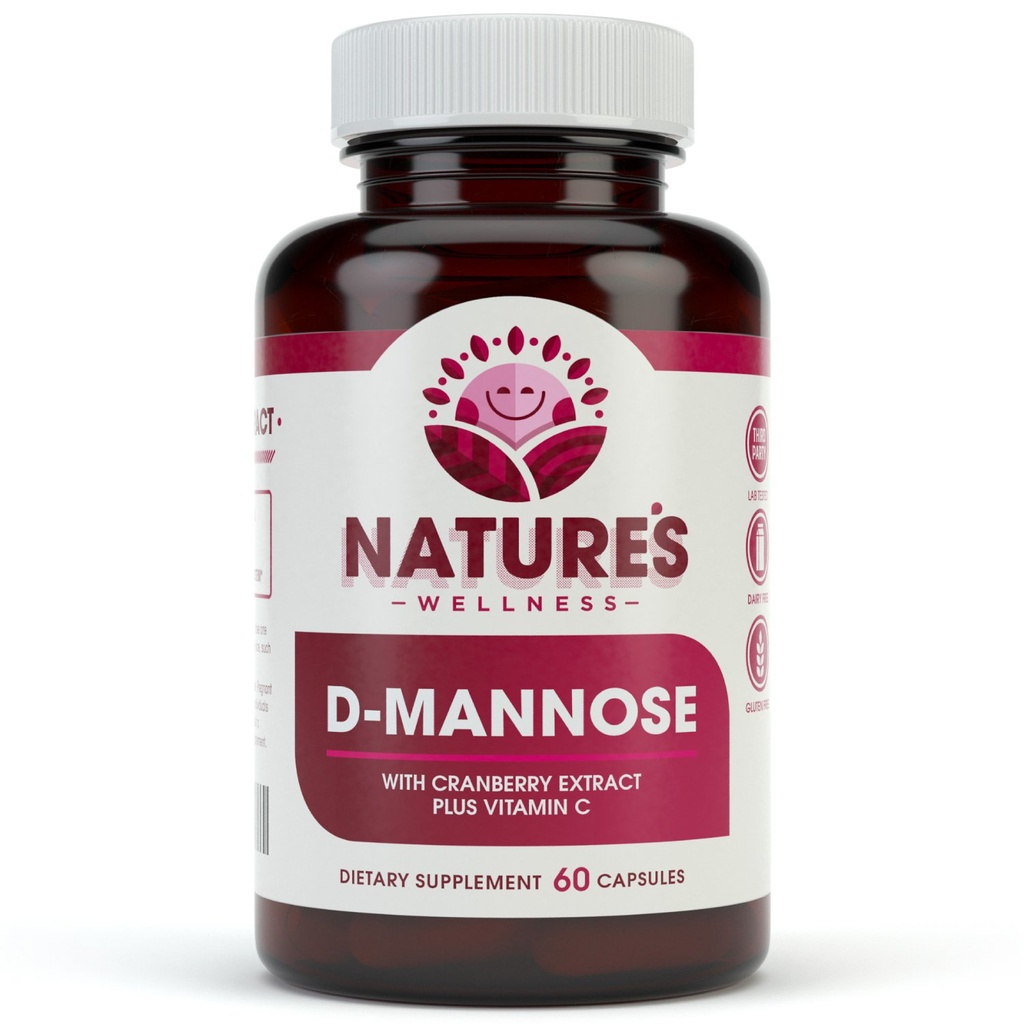 D MANNOSE kanssa karpalouute & C-vitamiini - virtsatietulehdus UT puhdistus ja virtsarakon terveys - Suojaa virtsatieinfektioita vastaan UTI - Natural Healthy Flush & Detox epäpuhtaudet 60 Veg kapseli