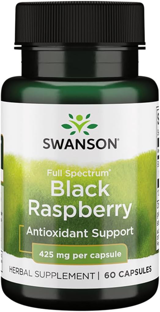 Swanson Musta vadelma - kasviperäisten täydentää edistää yleistä hyvinvointia tukea - luonnollinen lähde Flavonoidit & C-vitamiini - (60 kapselia, 425 mg Each)