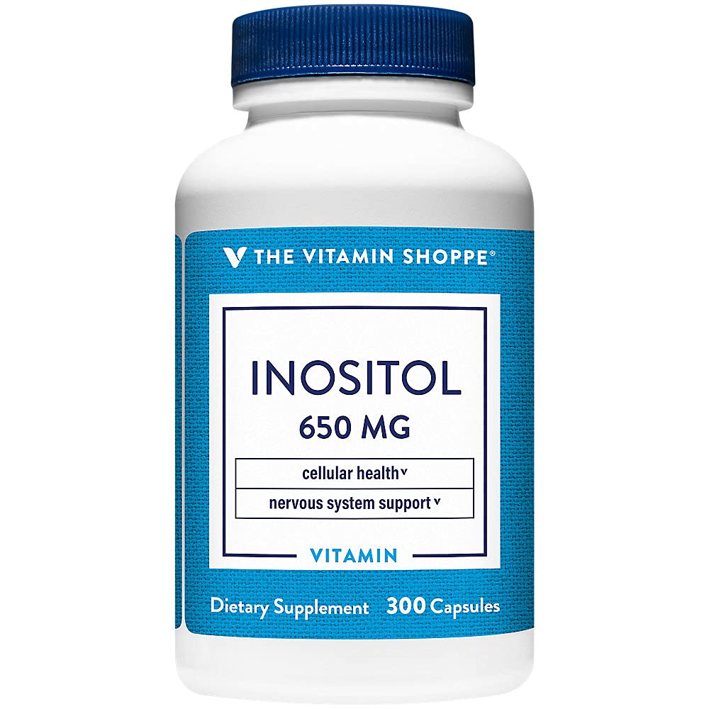 Vitamiini Shoppe Inositol 650MG, tukee tervettä maksan ja solujen toimintaa (300 kapselia)