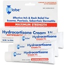 Globe (3 pakkaus hydrokortisonia Maximum Strength Cream 1%, anti-Itch Cream for punest, turvotus, kutina, ihottuma, ötökän/moskiiton puremat, ihottuma, peräpukamia & enemmän