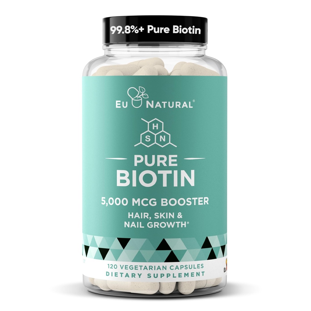Biotiini 5000 mikrog hiukset ihon kynnet täydentää ... korkea teho hiusten kasvu vitamiinit naisille ja miehille...