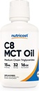 Nutricost C8 MCT Oil 16oz - Keto, Paleo, Ei-GMO