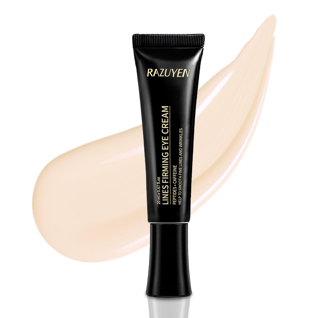 Pimeiden ympyrä-, puffiness- ja ryppyjen alla, hyaluronihappo + peptidi + kofeiinisilmävoide ikääntymistä vastaan, kosteuttava silmähoito, 20ml/0,67 fl oz