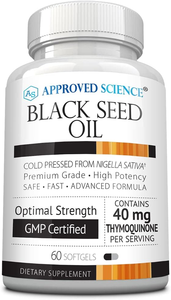 Hyväksytty Science Black Seed Oil - Cold Pressed Nigella Sativa - Tehostaa immuniteettia, hengitysteiden, kognitiivisia, ja Ruoansulatus - 2% Thymokinoni - 1 pullo - 60 Softgels - Valmistettu USA