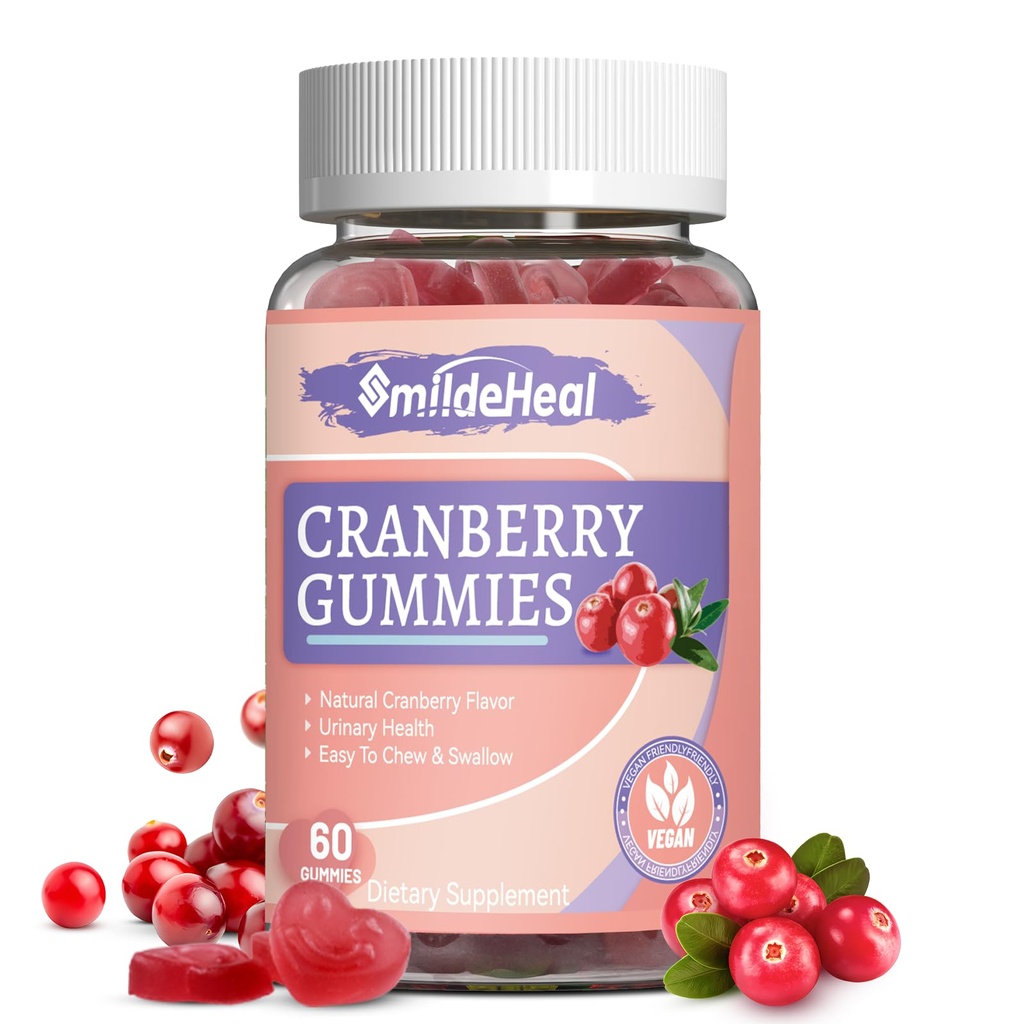 Karpalo Gummies 1000 mg, karpalo täydentää naisille, D-Mannose 250mg, naisten probiootti Gummies, virtsateiden terveys, karpalo maku, EI GMO, 60