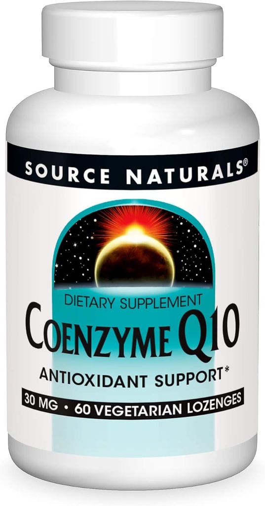 Källa Naturligt Koenzym Q10 Antioxidant Stöd 30 mg För Hjärta, Hjärna, immunitet och Lever Support - 60 Lozenges