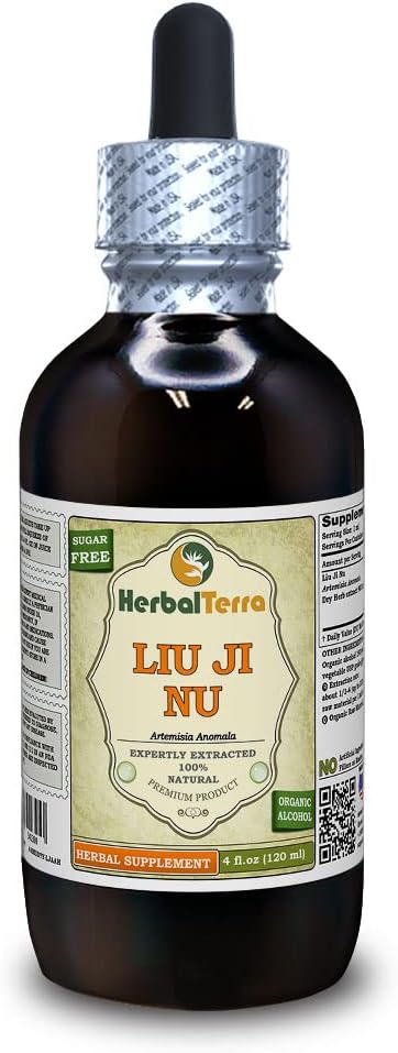 Liu Ji Nu, Artemesia (Artemisia Anomala) Tincture, kuivattu Herb Liquid Extract (Brand Name: HerbalTerra, Proudly Made in USA) 4 fl.oz (120 ml)