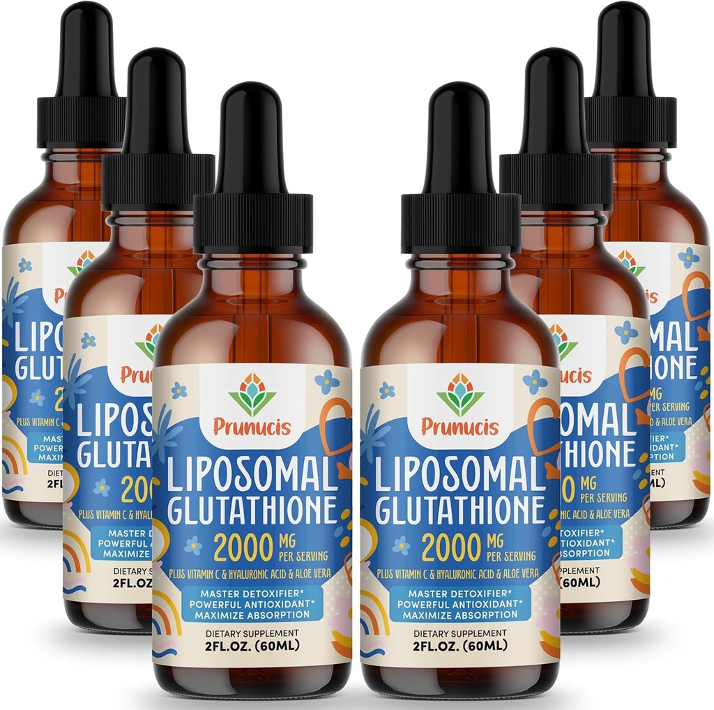 2000MG Liposomal Glutathione Liquid, 98% Absorption, Active Form L-Glutathione Supplement, Vegan Friendly, Powerful Antioxidant Complex för Immune System, Aging Defense, Detox, 12 FL.OZ