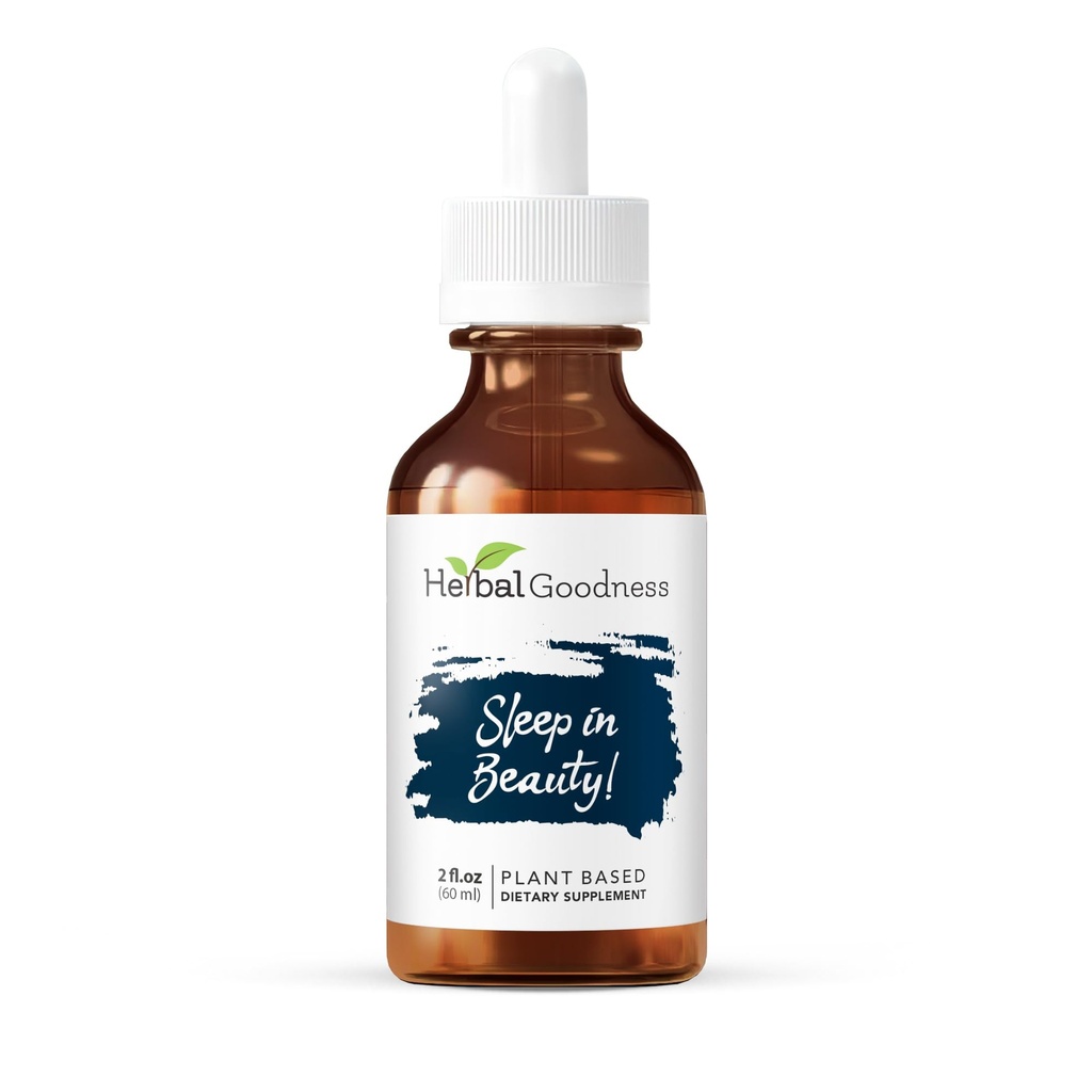 Nukkua kaunottaressa - Organic Valerian Root Liquid Drops 2 Fl. oz, Lemon Balm, Natural Sleep Support for Aikuinen, Lepo- ja rentoutusapu, ei-GMO, Vegan, Gluteeniton, USDA Organic, No Melatoniini