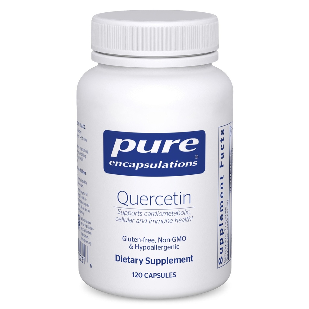 Puhtaat kapselit Quercetin - 500 mg - Immunosupport, Cellular Health & Heart Health - Antioksidantti täydentää - Gluteeniton & non-GMO - 120 kapselia