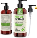 Deley Naturals Dog Fish Oil islantilainen 2X Omega - koiran kutina ihon Relief Omega 3 6 9 allergies, takki & sydän - Omega 3 Fish Oil for Dogs ihon ärsytystä - 16oz Omega Oil koirille valmistettu USA