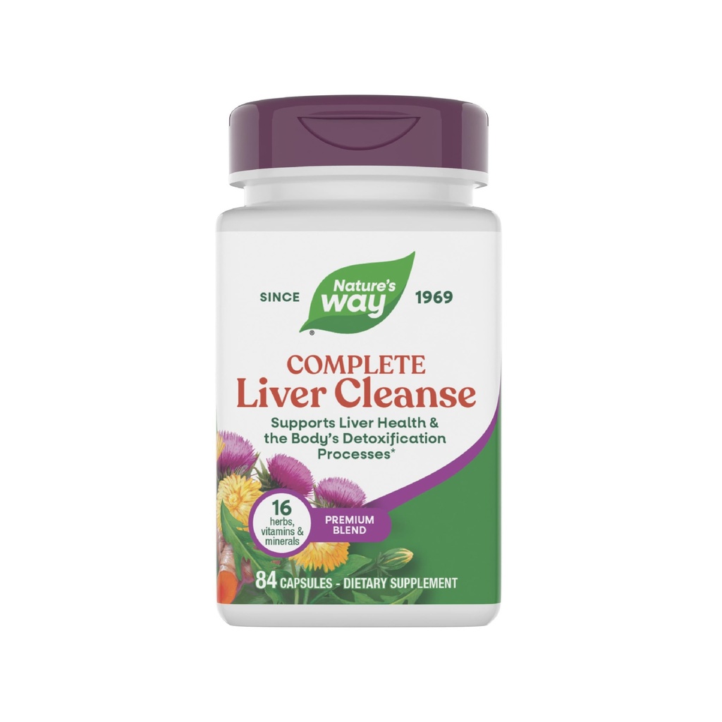 Nature's Way Complete Liver Cleanse, tukee kehon detoxification Processes*, Milk Thistle, B-vitamins, Amino Acid Liver Blend, 84 kapselia (Pakkaus toukokuussa Vary)