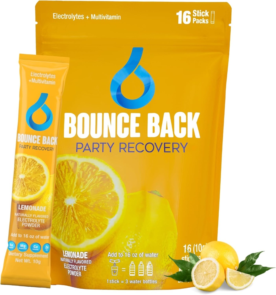 Bounce Back Pre ja Post Juoma maksaa tukea Electrolyte + vitamiinit ja Mineral Hydration Packs 