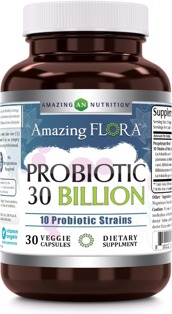 Amazing Flora Probiootti 10 Paras Probiootit Kanta ... 30 miljardia... Kasviskapselit Supplement ...