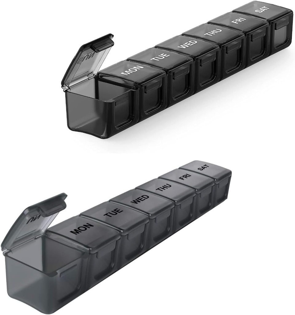 2 pakkaus Erittäin suuri pilleri Organizer, Sukuos Viikoittain pilleri tapauksessa Clear Lid, Niveltulehdus Friendly Medicine Organizer pillereille / Vitamin / kalaöljy / täyteaineet, BPA ilmainen, helppo puhdistaa