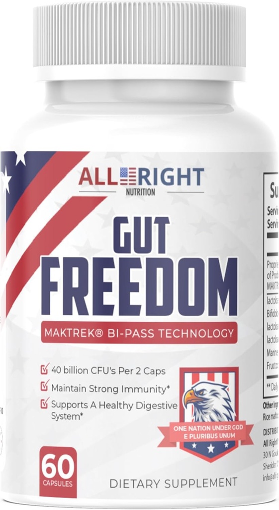 Gut Freedom - Probiootti Gut Health - 40 miljardia PMY - 60 kapselia
