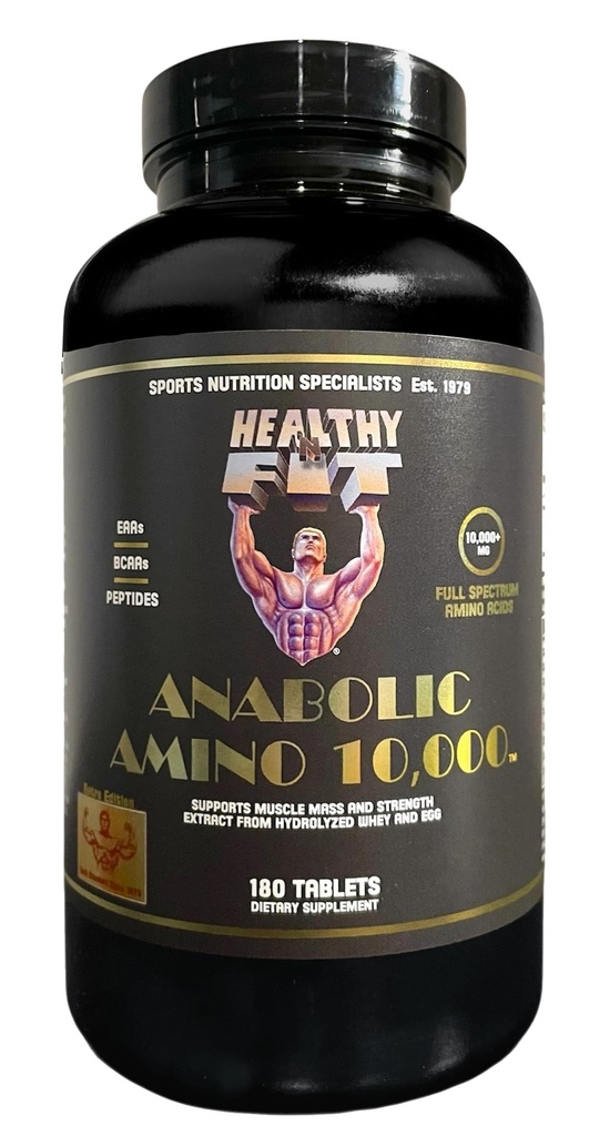 Terveellinen 'N Fit Amino 10 000 - Aminohappo 180 tablettia - Hydrolyzed muna & Whey Source - Nopea imeytyminen