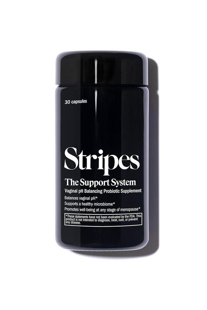 Stripes Beauty Naomi Watts Tukijärjestelmä emätin Ph Balancing Probiootti täydentää Päivittäinen Feminiini Preprobiootti tukee terve Ph Microbiome Hormoni vapaa vaihdevuosia Tuki 30 Ct