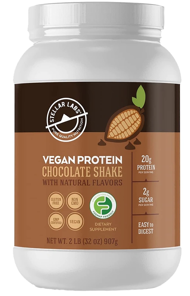 Stellar Labs Vegan Protein Powder with BCAA's & Antioxidants ... Sertifioitu matala FODMAP, ei-muuntogeeninen, gluteeniton, soijaton, alhainen karb, jossa Stevia ... Lean Plant Based Protein Powder Shakes...