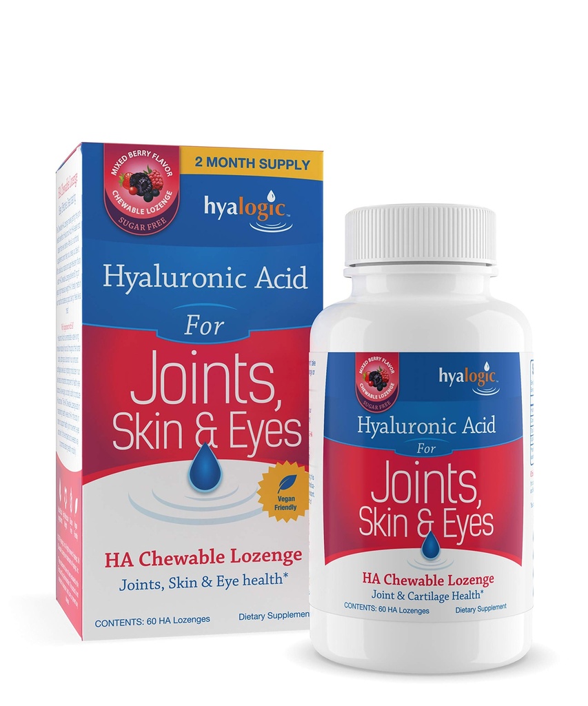 Hyaloginen Hyaluronic Acid Chewables 60 Count - Great Makeutus Berry Flavored (120 mg per 2 tablettia) - Defy ikääntyminen Luonnollisesti - Sokeriton HA täydentää ihonhoito ja silmien terveys