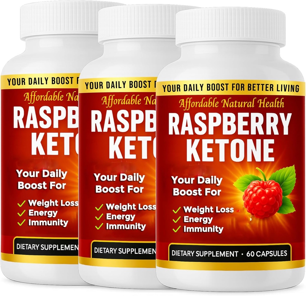 Raspberry Ketone Capsules, All-Natural Formula, kan stödja aktiv hälsosam livsstil, 1000 mg Supplement, 180 kapslar, 6 månaders leverans, Vegan, ingen GMO