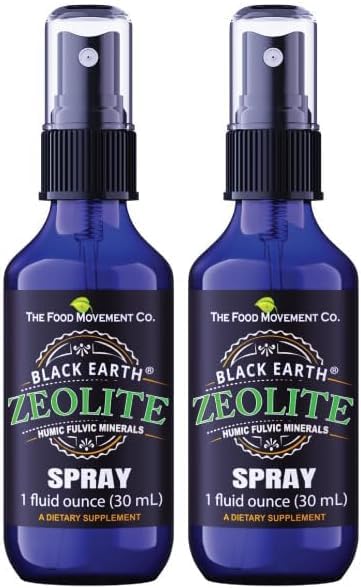 Black Earth Zeoliitti, jossa on Fulvic Acids, Trace Minerals, aikuisille ja lapsille tukee Gut Health, Immuuni tuki, digestio ja Eliminaatio ja enemmän 1oz nestepumppu Suihku täydentää (2 pakkaus)