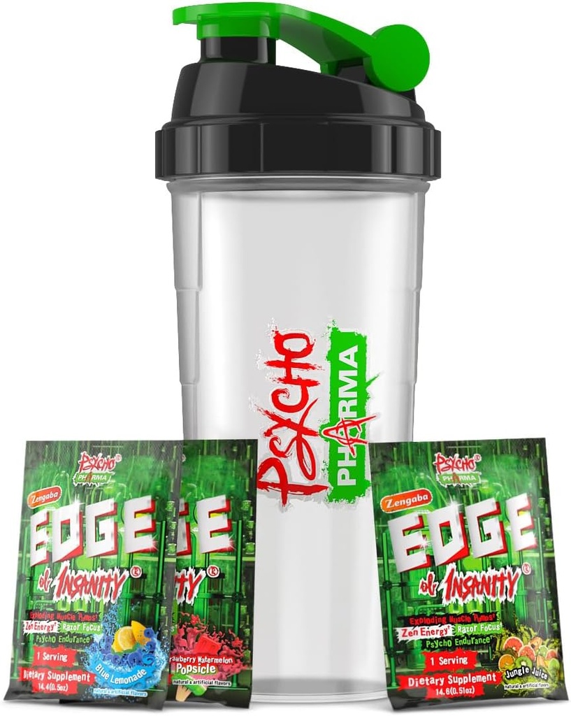 Psyko Pharma Edge of Insanity Pre Treout . Vahvin High Stim Powder for Intense Pumps, Strength, Energy & Focus ...
