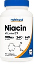 Nutricost Niacin (Vitamin B3) 100mg, 240 kapselia - huuhtelu, ei-GMO, Gluteeniton