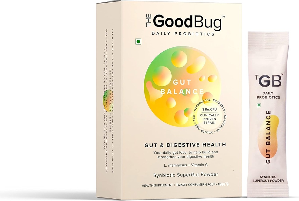 Gut Health & Immuniteetti Probiootti miehille & naisille, vahva Ruoansulatuselimistön ja immuniteetin tuki Gut Balance Supplement Stick - Probiootit + Inulin + C-vitamiini C 3Bn PMY kliinisesti todistettu kanta - 30 päivän pakkaus