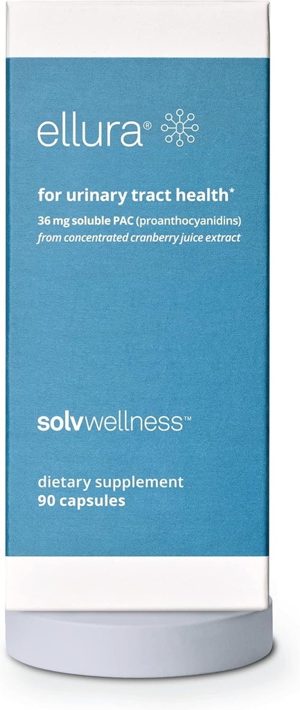Solv Wellness Ellura Kliinisesti todistettu karpalo täydentää: Hanki ennen UTI 36 mg 100% Biosavable PAC, 90 kapselia