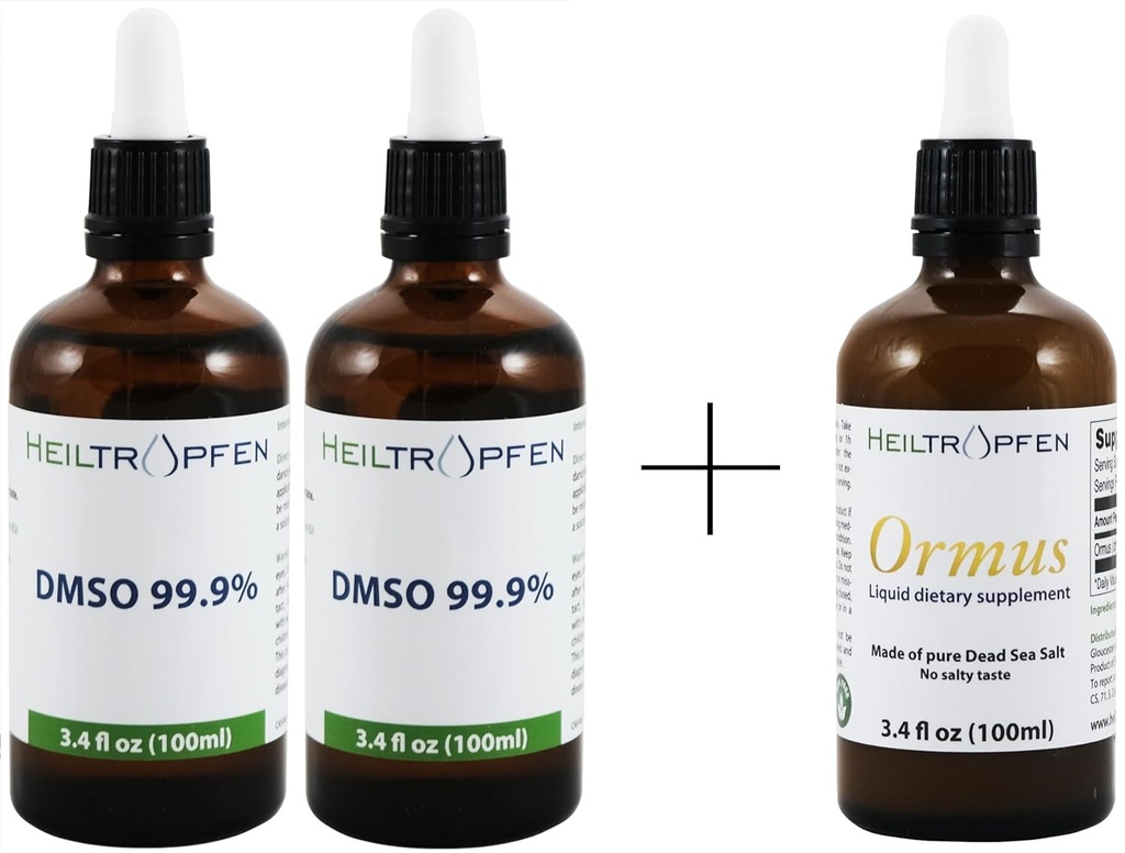 Bundle/Set of 2X DMSO 99,9% 3,4 oz + Ormus 3,4 Fl Oz Concentrated Orme | Heiltropfen®