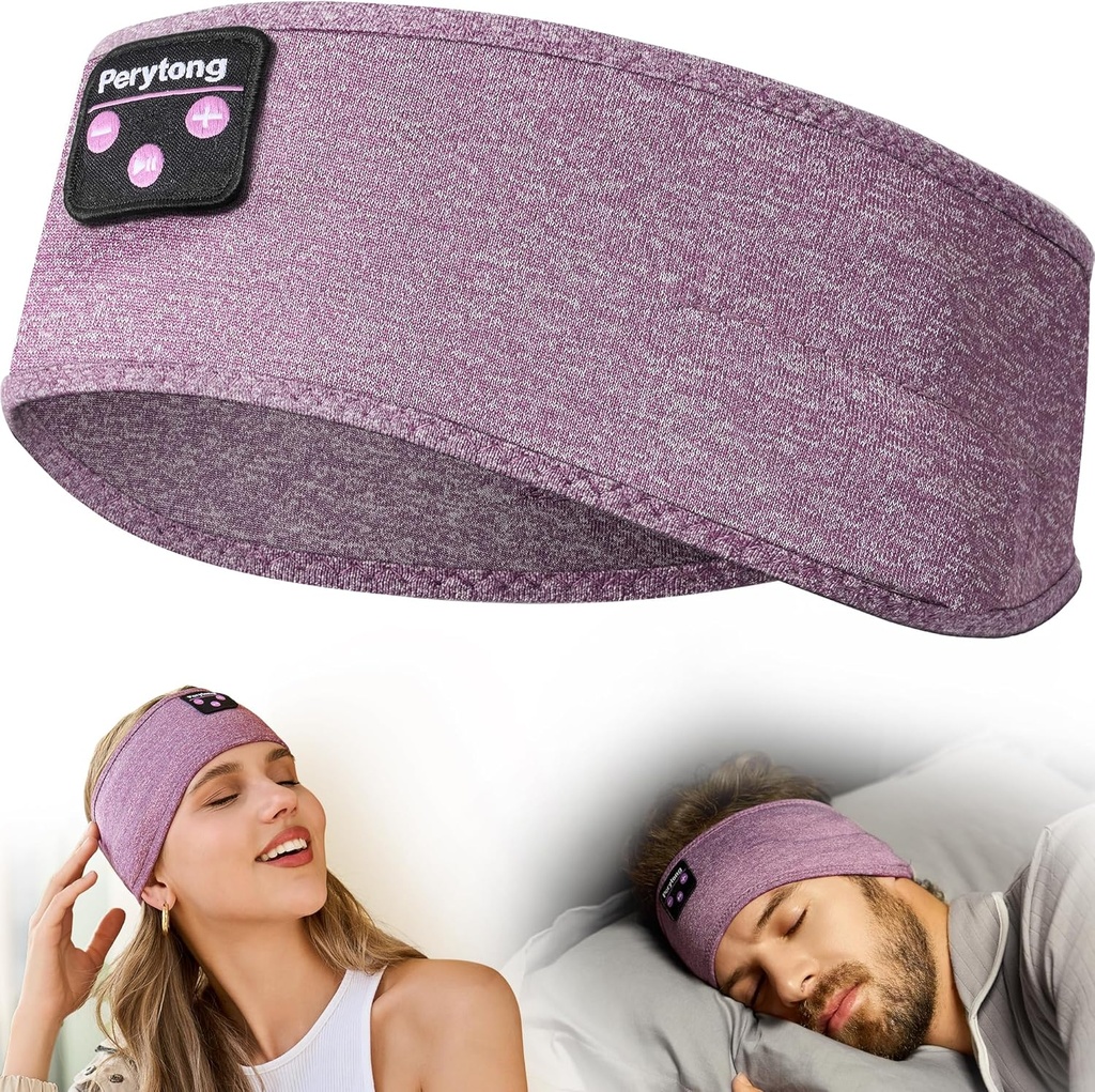 Perytong Bluetooth Headband Wireless Sleeping Earbuds for Side Sleepers, Treout, Running, Insomnia, Travel, Jooga