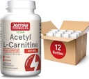 Jaarrow Formula Asetyl L-karnitiini 500 mg, ravintolisä, Aminohappo tuki aivojen terveyttä ja antioksidantteja, 60 kasviskapselia, 60 päivän tarjonta(Pakkaus 12)